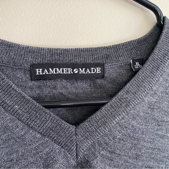 Hammer Made Merino Wool V-Neck Sweater - Picture 3 of 7